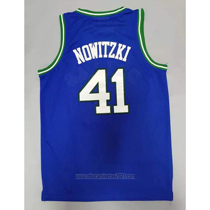 Camiseta Dallas Mavericks Dirk Nowitzki #41 Mitchell & Ness 1998-99 Azul
